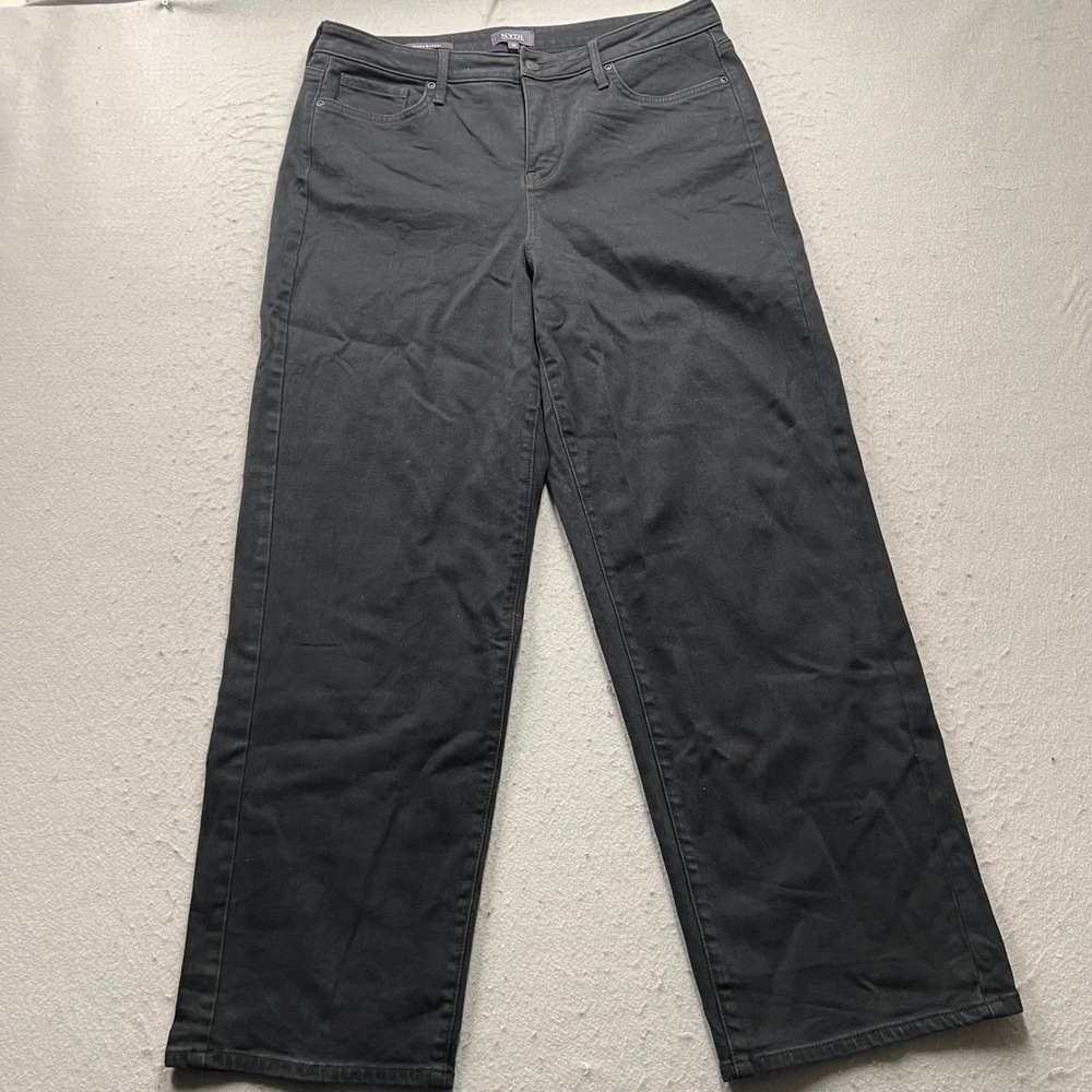 NYDJ Jemma Barrel Black Jeans Womens 10 Lift Tuck Technology High Rise Pants